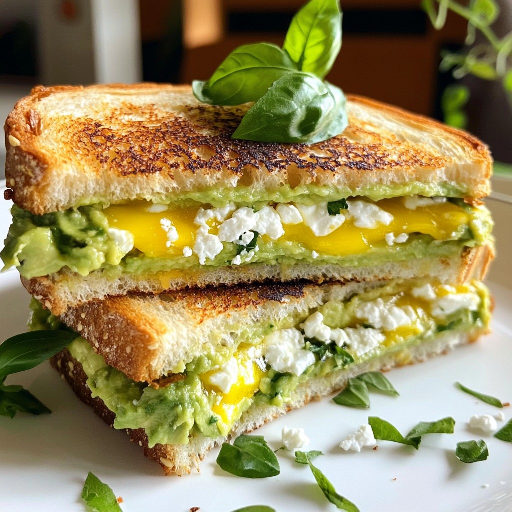 Avocado and Melted Cheese Grilled Sandwich Delight