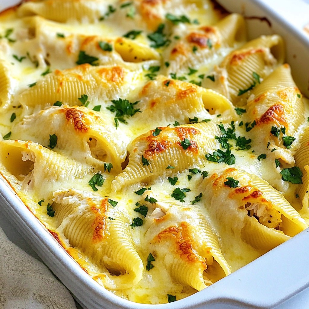 Chicken Alfredo Stuffed Shells Creamy and Hearty Meal