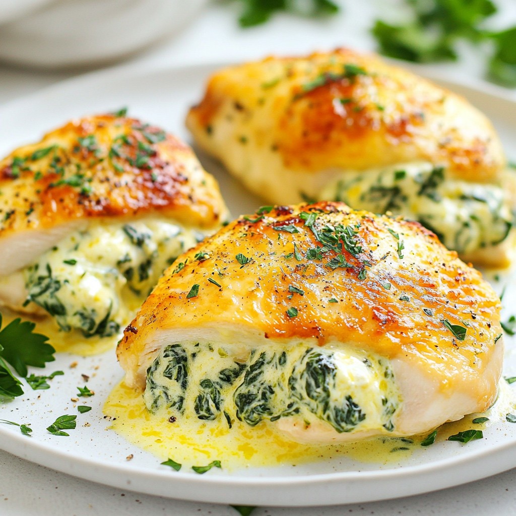 Creamy Cheese Spinach Stuffed Chicken Delightful Meal
