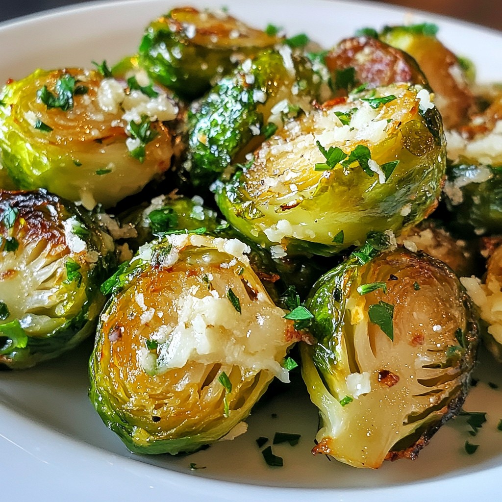 Garlic Parmesan Roasted Brussels Sprouts Simple Recipe