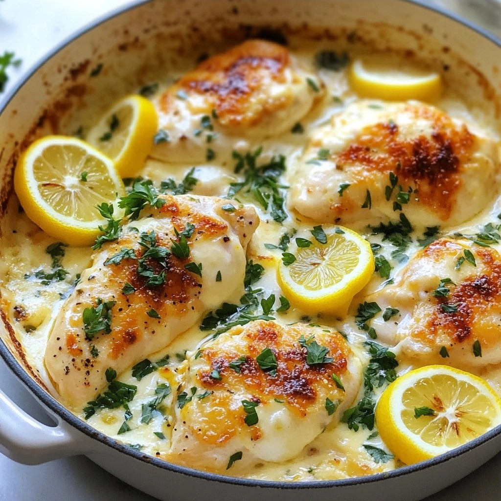 Lemon Herb Cheesy Chicken Skillet Quick and Easy Meal