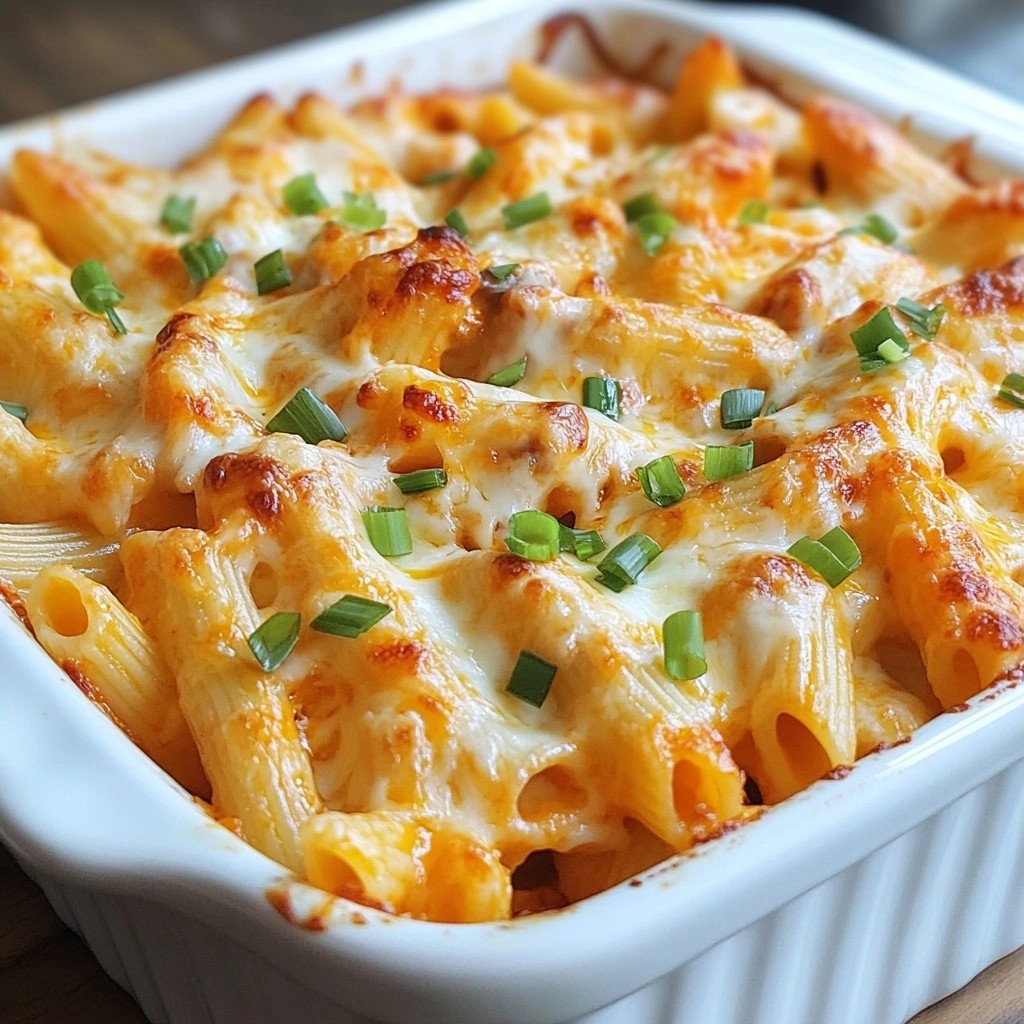 Creamy Cheesy Buffalo Chicken Pasta Bake Delicious Meal