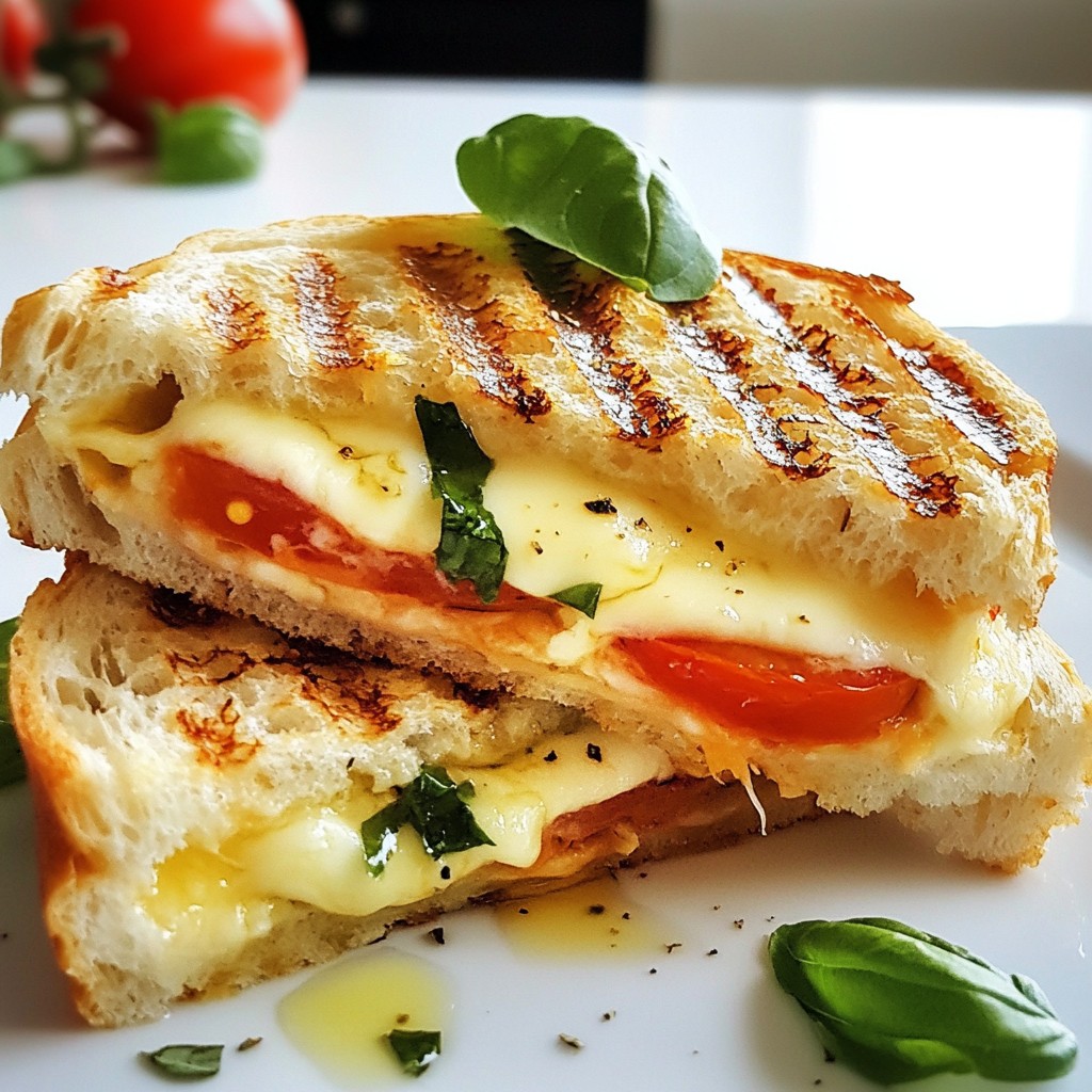 Melted Cheese and Tomato Basil Panini Delight