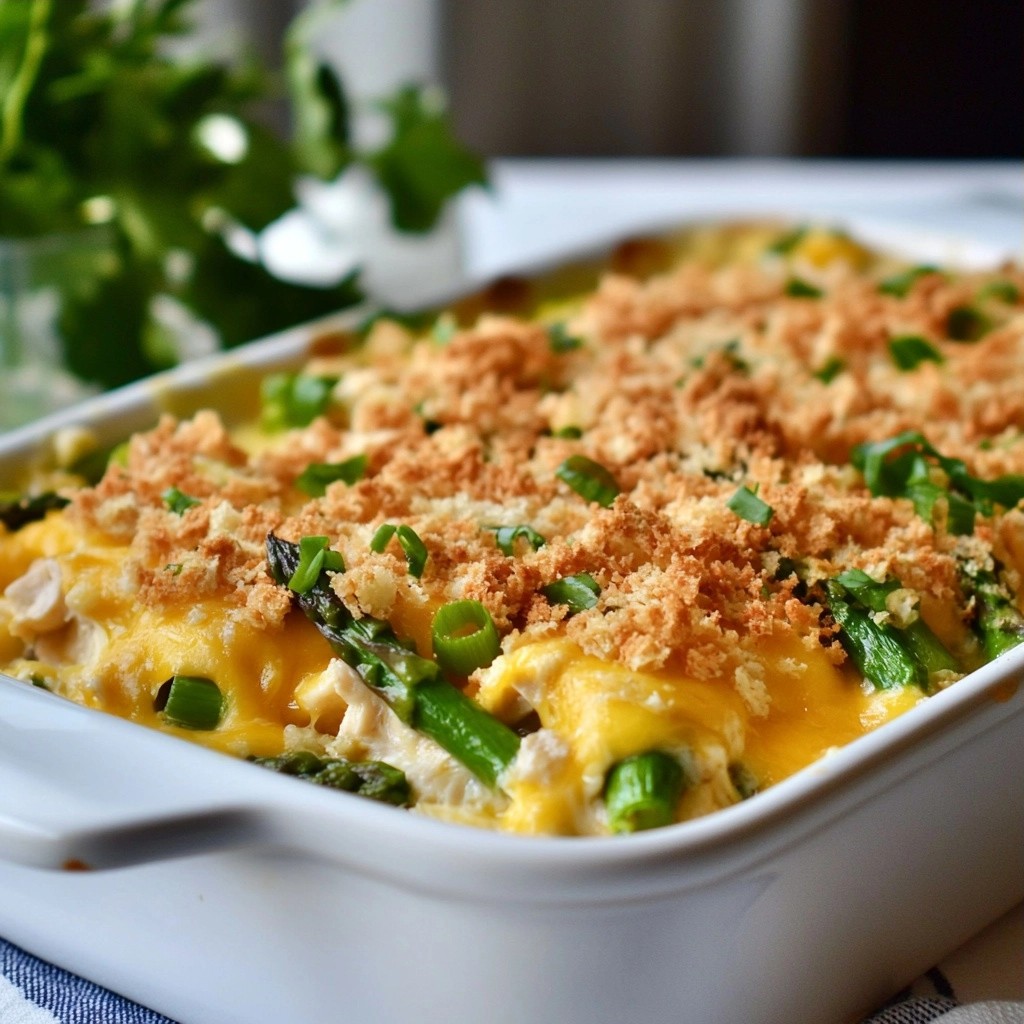 Cheesy Chicken and Asparagus Casserole Delight