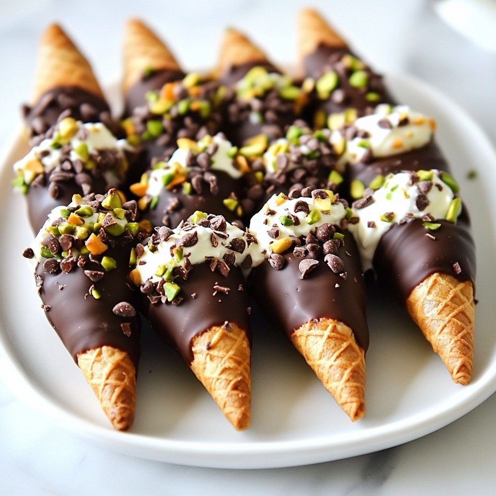 Chocolate Dipped Cannoli Cones Irresistible Dessert Delight