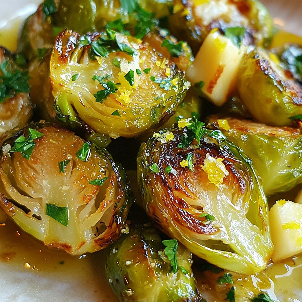 Lemon Garlic Roasted Brussels Sprouts Clean and Zesty