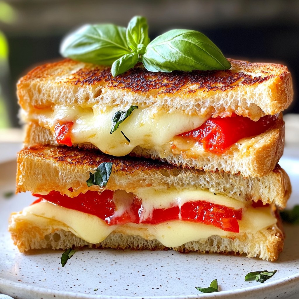 Gooey Grilled Cheese with Roasted Red Peppers Delight
