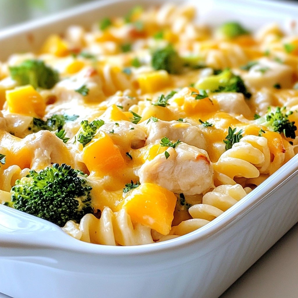 Savory Cheesy Chicken and Vegetable Pasta Casserole