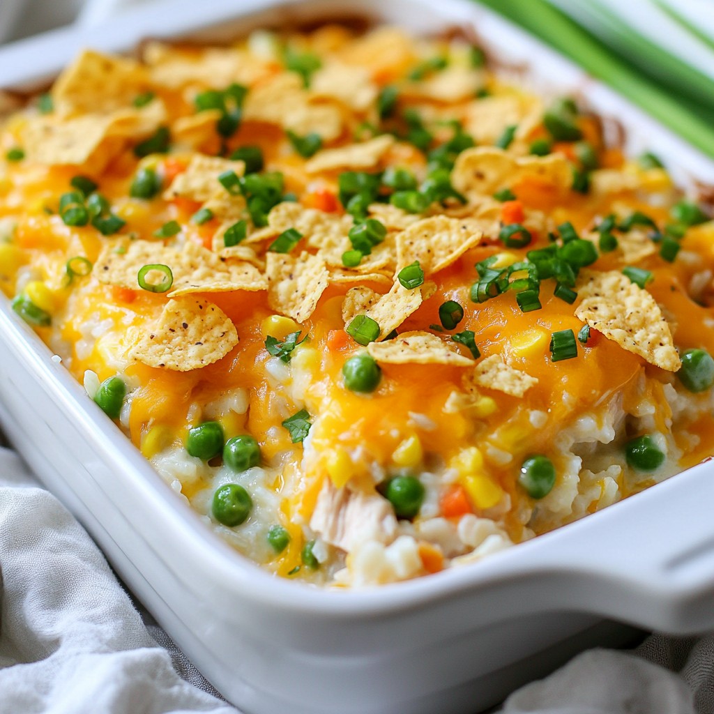 Loaded Cheesy Chicken and Rice Casserole Delight