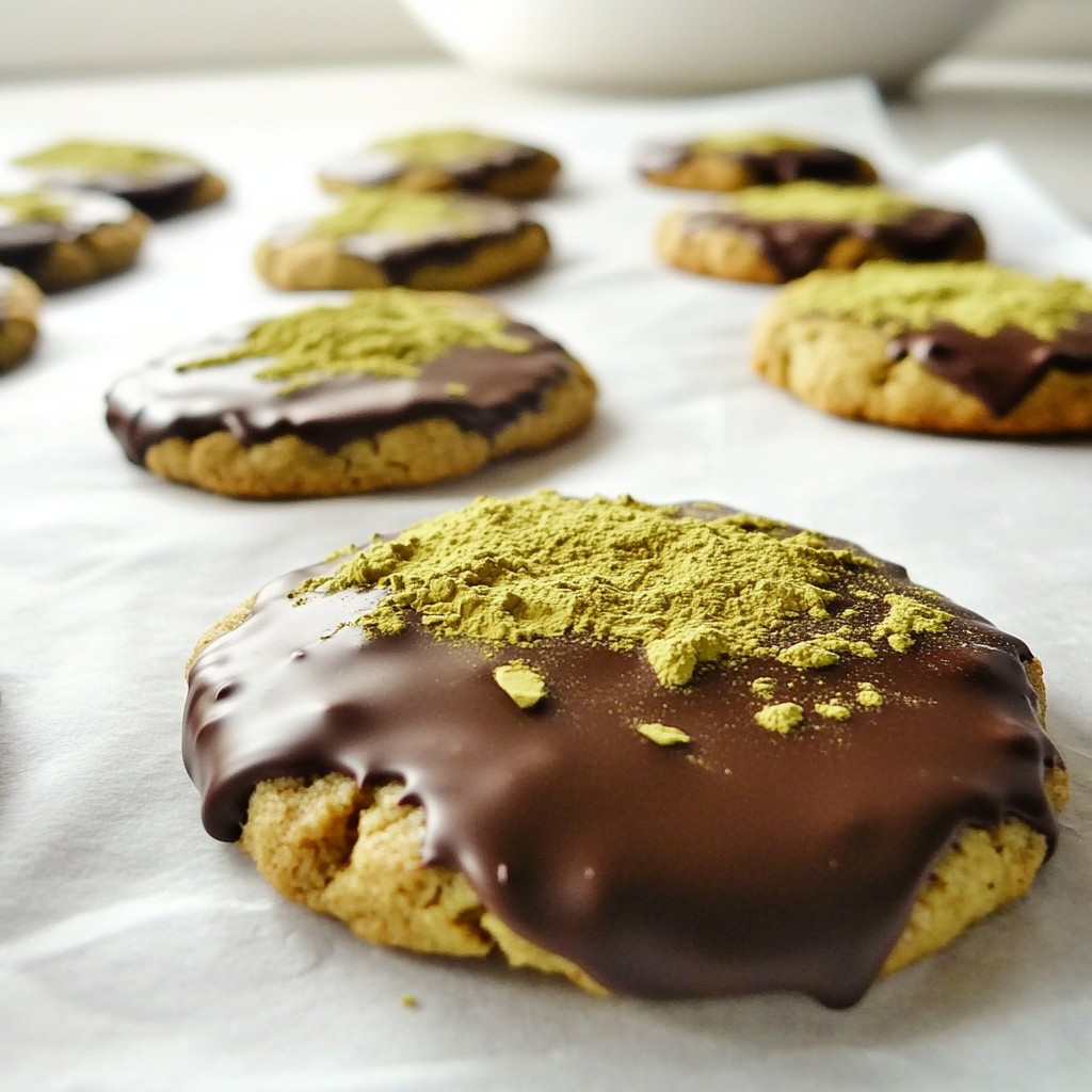 Chocolate Dipped Matcha Cookies Irresistible Delight