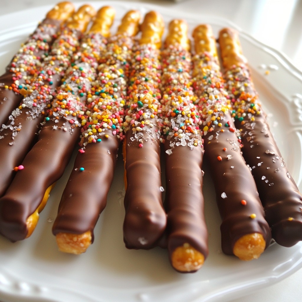 Chocolate Dipped Pretzel Rods Irresistible Treat Recipe