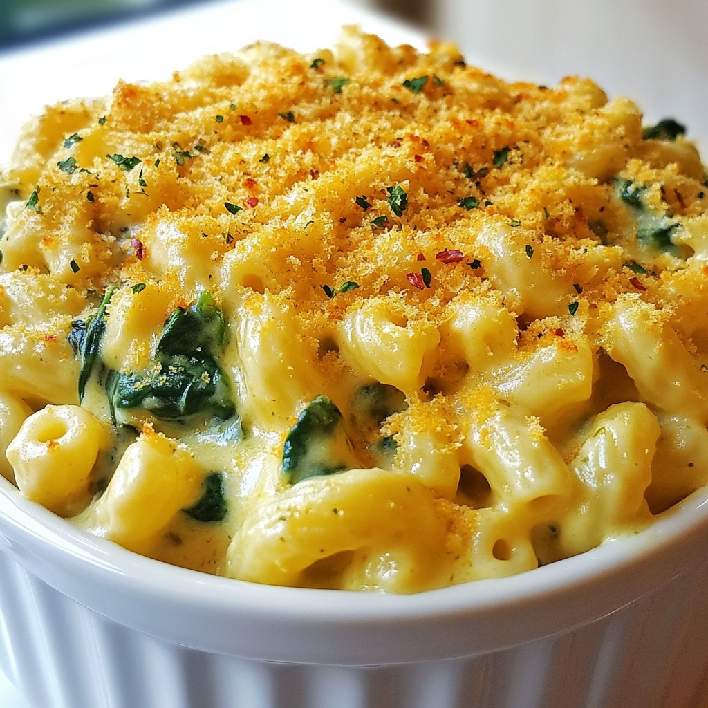 Creamy Spinach and Cheese Mac and Cheese Delight