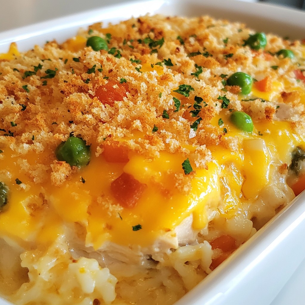 Loaded Cheesy Chicken and Rice Casserole Delight