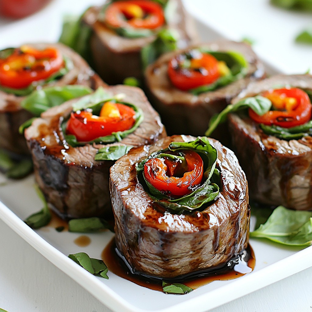 Balsamic Glazed Steak Rolls Savory and Simple Dish