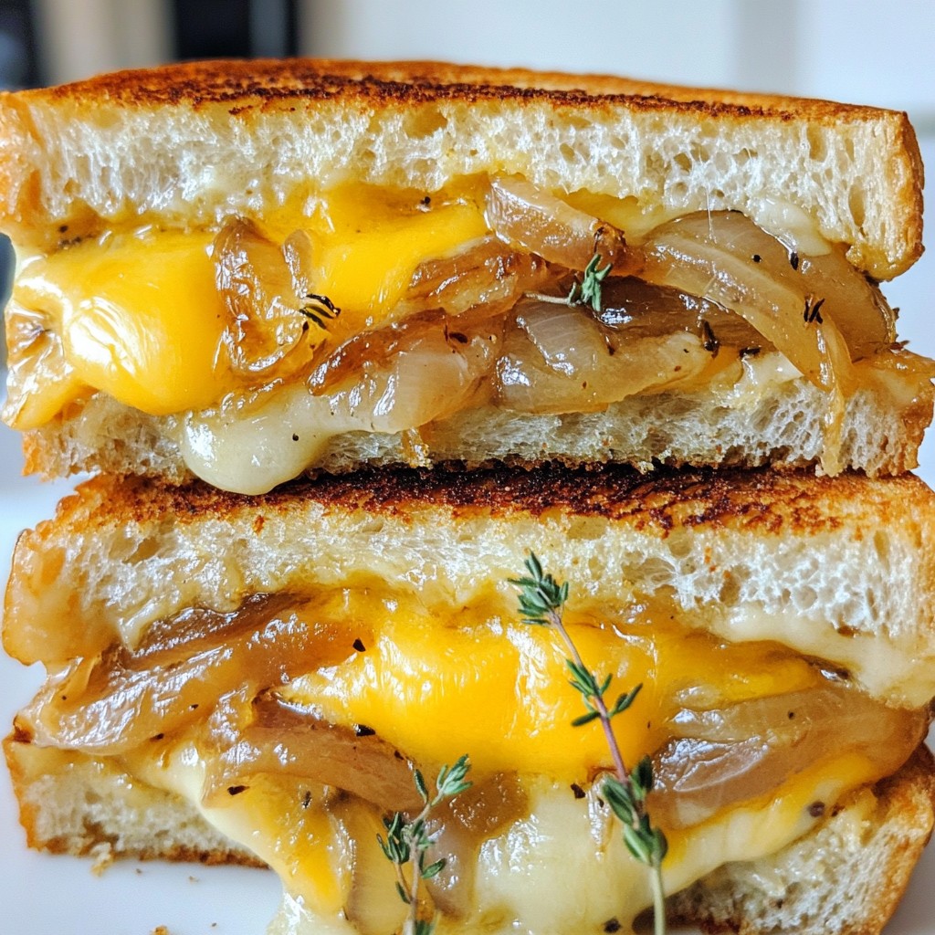 Gourmet Grilled Cheese with Caramelized Onions Delight