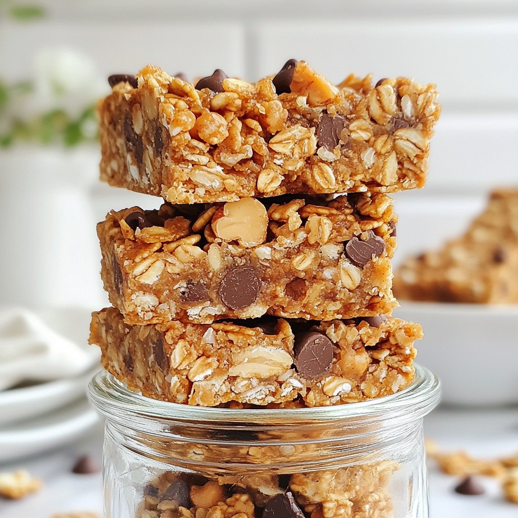 Peanut Butter Chocolate Chip Granola Bars Simple Treat