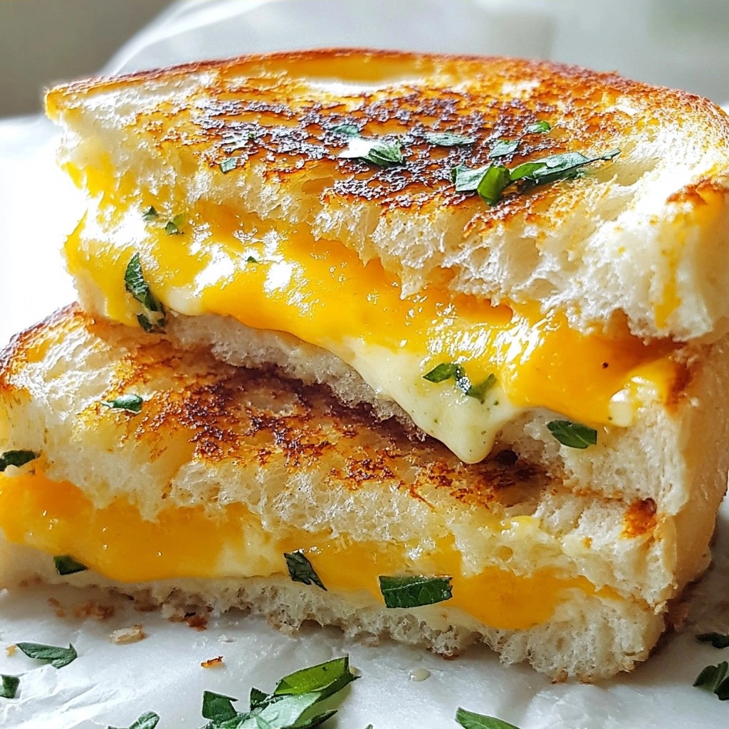 Gooey Grilled Cheese with Zesty Herb Spread Delight