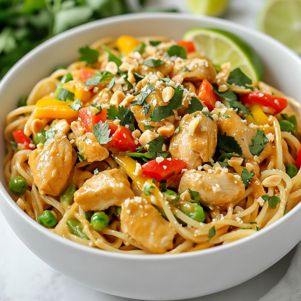 Thai Peanut Chicken Noodles Flavorful and Quick Meal