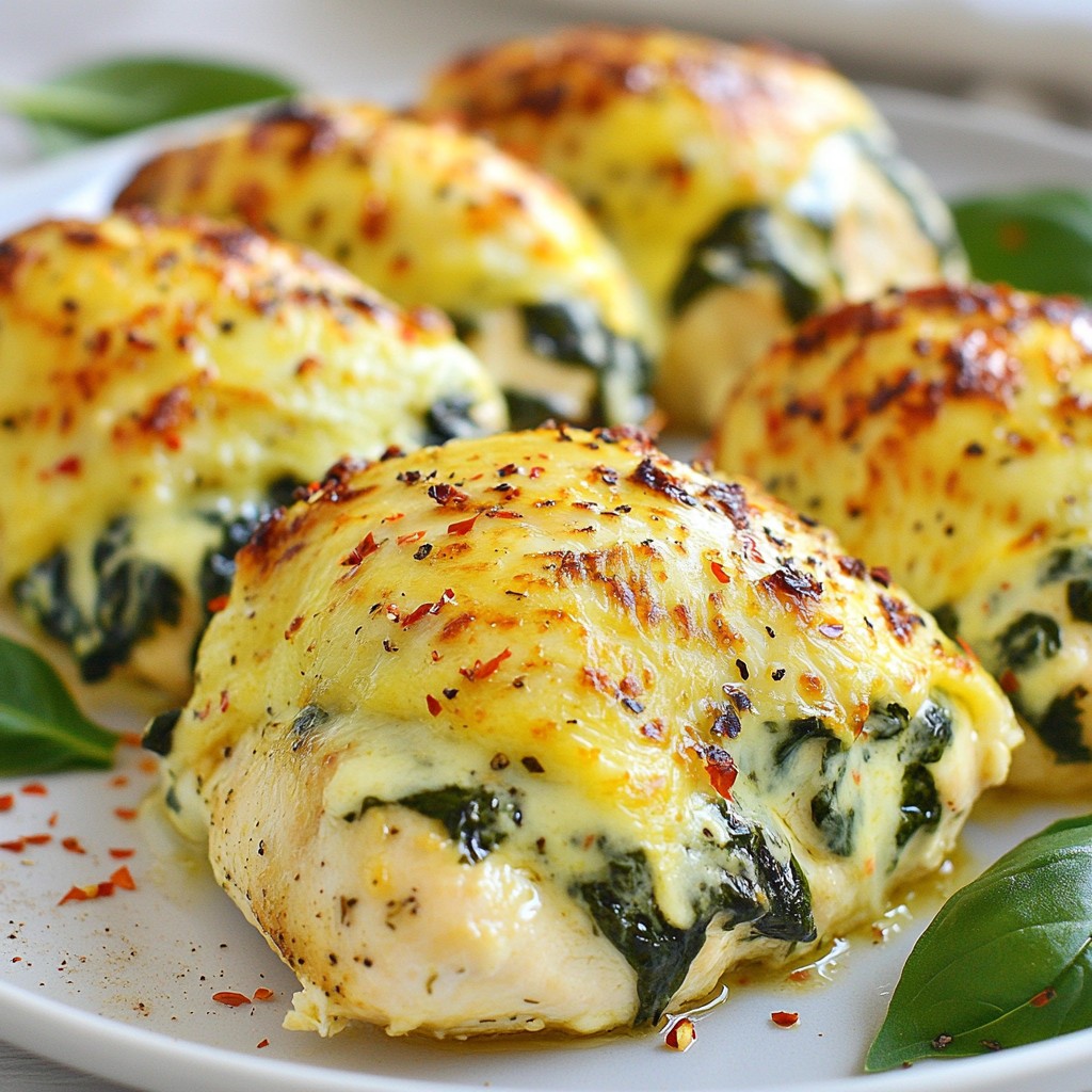 Creamy Cheese Spinach Stuffed Chicken Delight