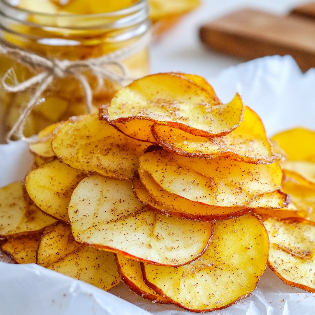 Cinnamon Sugar Apple Chips Crunchy Snack Delight
