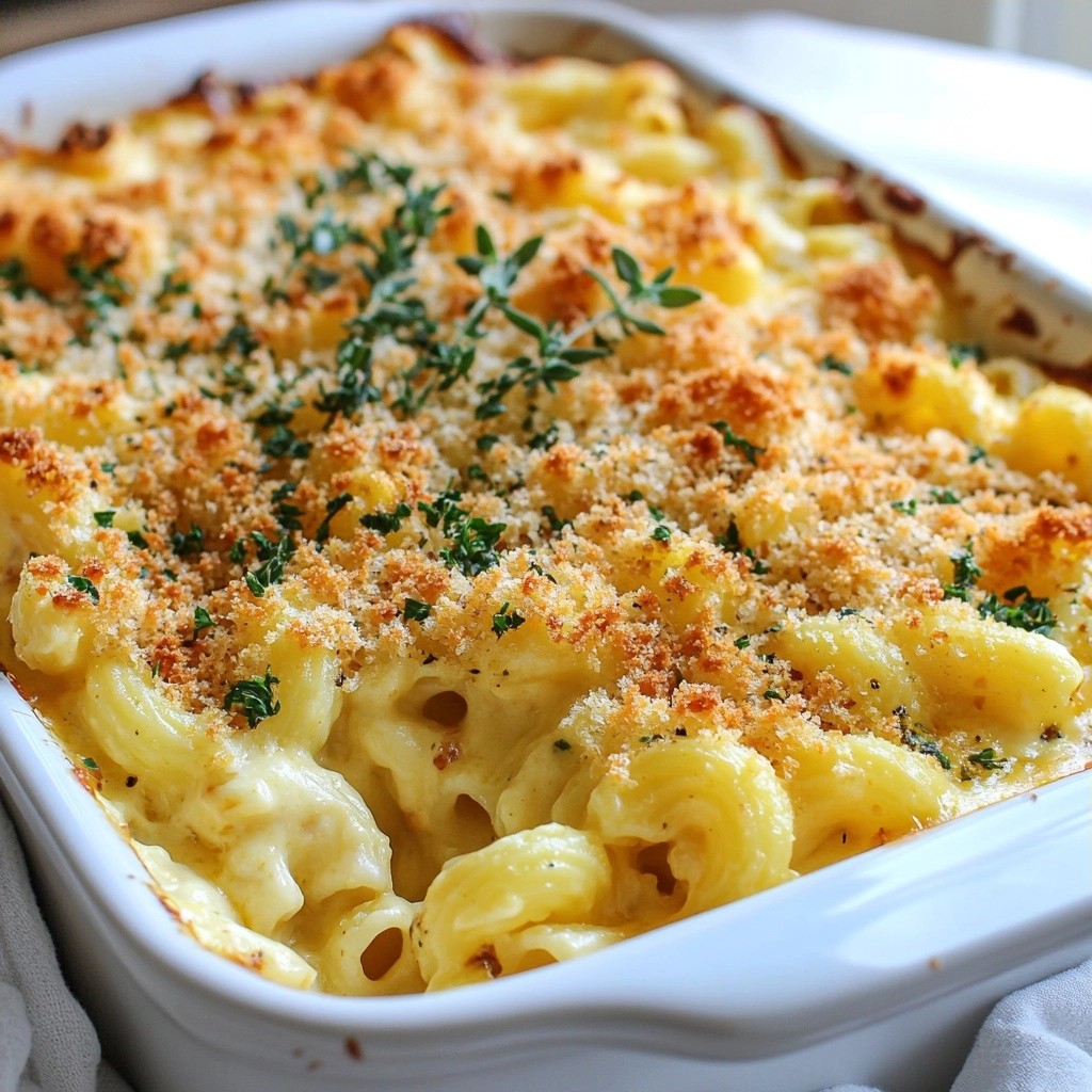 Savory Herb and Roasted Garlic Mac and Cheese Delight