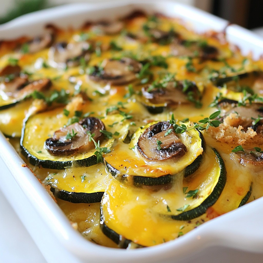 Cheesy Zucchini and Mushroom Casserole Delight
