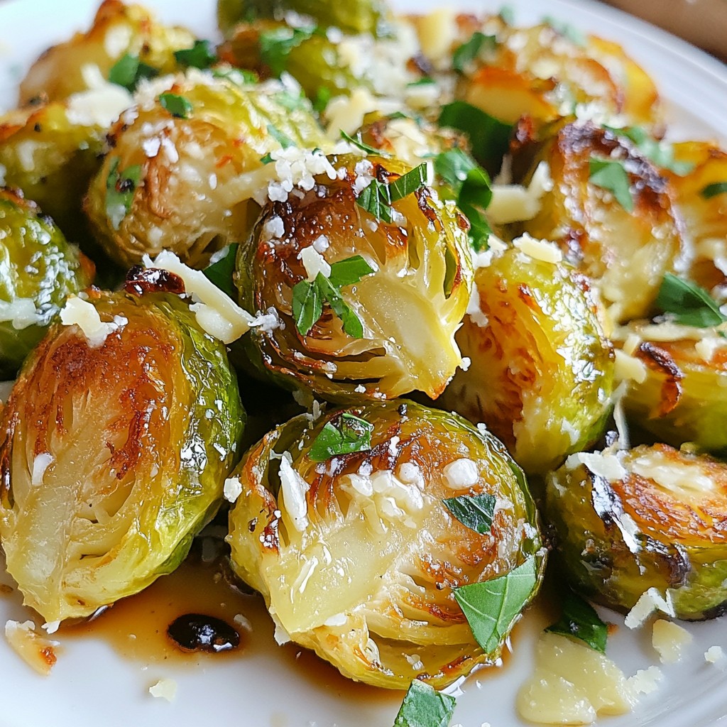 Garlic Parmesan Roasted Brussels Sprouts Delight