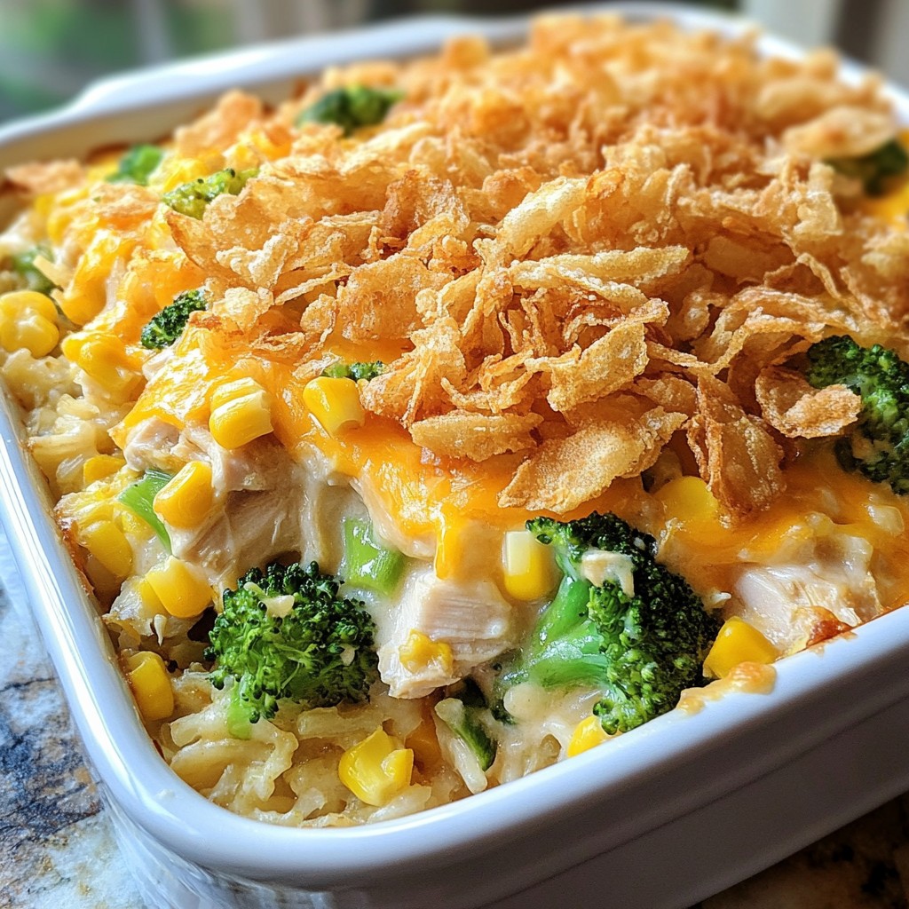 Loaded Cheesy Chicken and Rice Casserole Delight