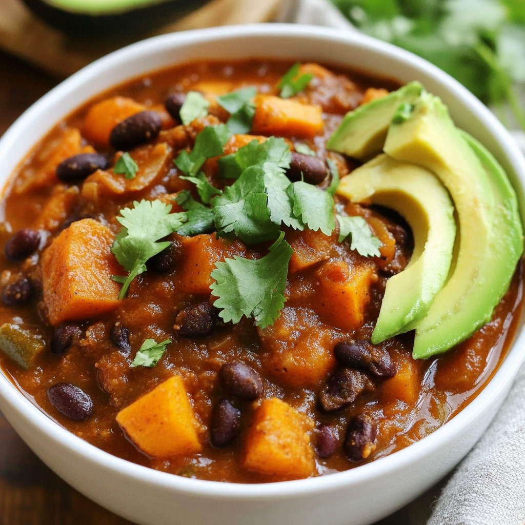Vegan Sweet Potato Black Bean Chili Nourishing Delight