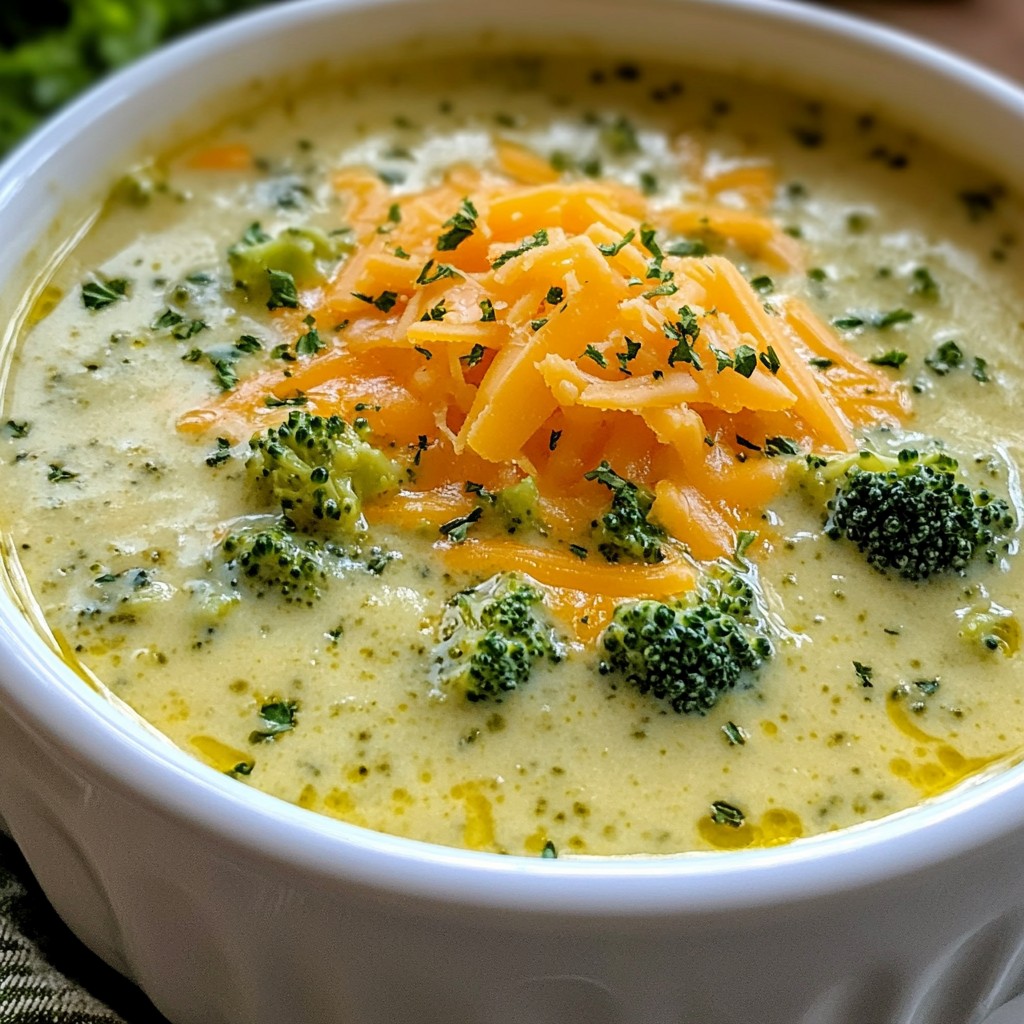 Creamy Broccoli Cheddar Soup Flavorful and Smooth Dish