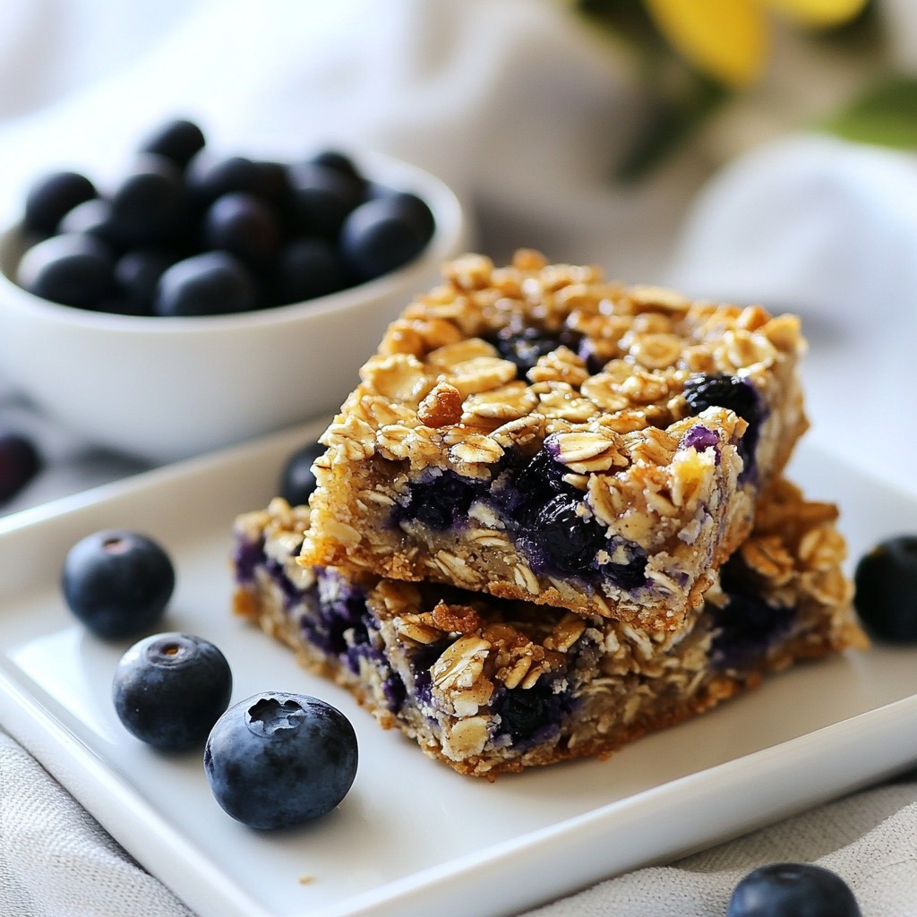 Blueberry Oatmeal Breakfast Bars Tasty Morning Treat