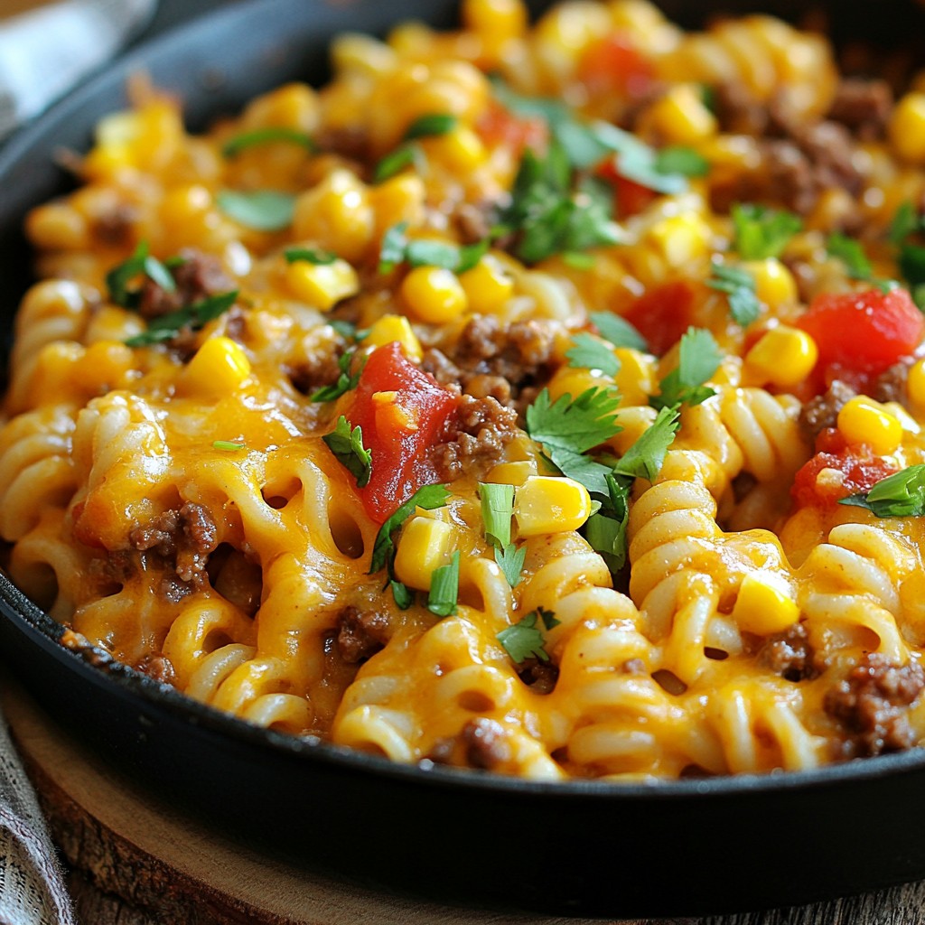 Cheesy Taco Pasta Skillet Delightful and Easy Meal