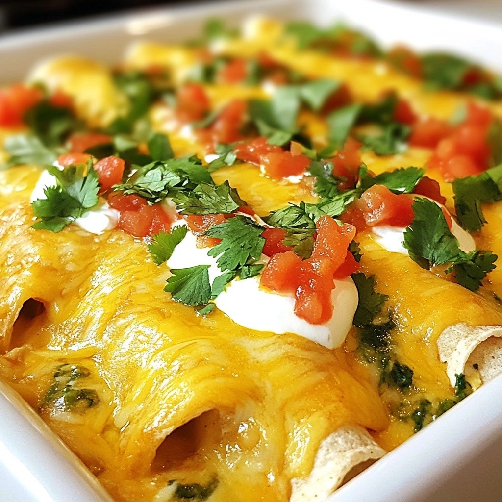 Creamy Cheesy Spinach and Chicken Enchiladas Dish