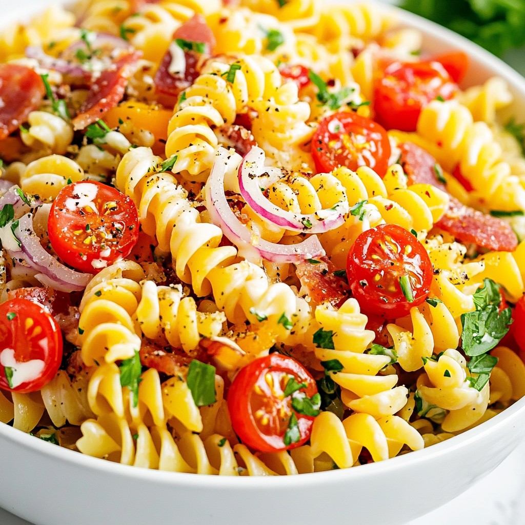 BLT Pasta Salad Flavorful Summer Side Dish Recipe