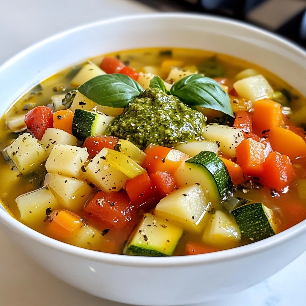 Minestrone with Pesto Healthy and Flavorful Soup