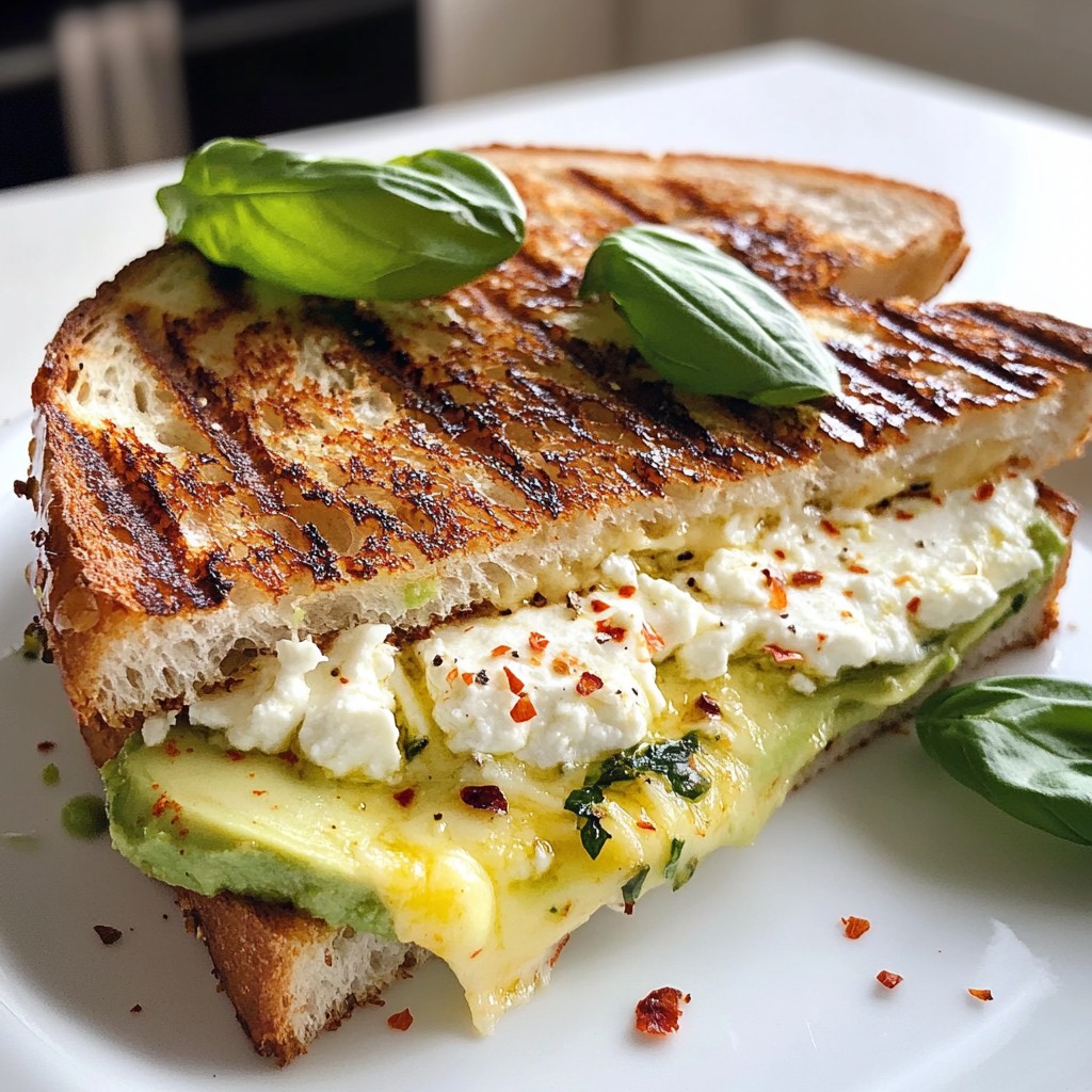 Avocado and Melted Cheese Grilled Sandwich Delight