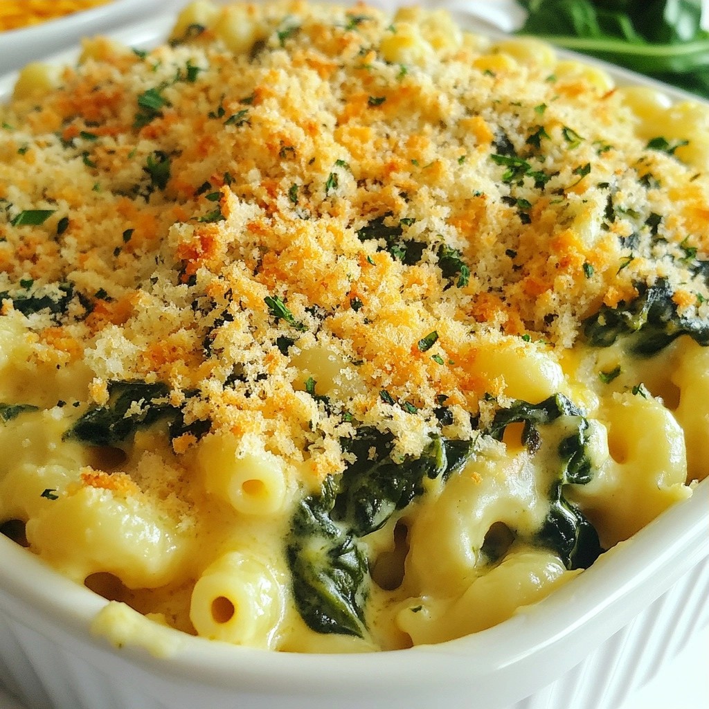 Creamy Cheesy Spinach and Garlic Mac and Cheese Delight