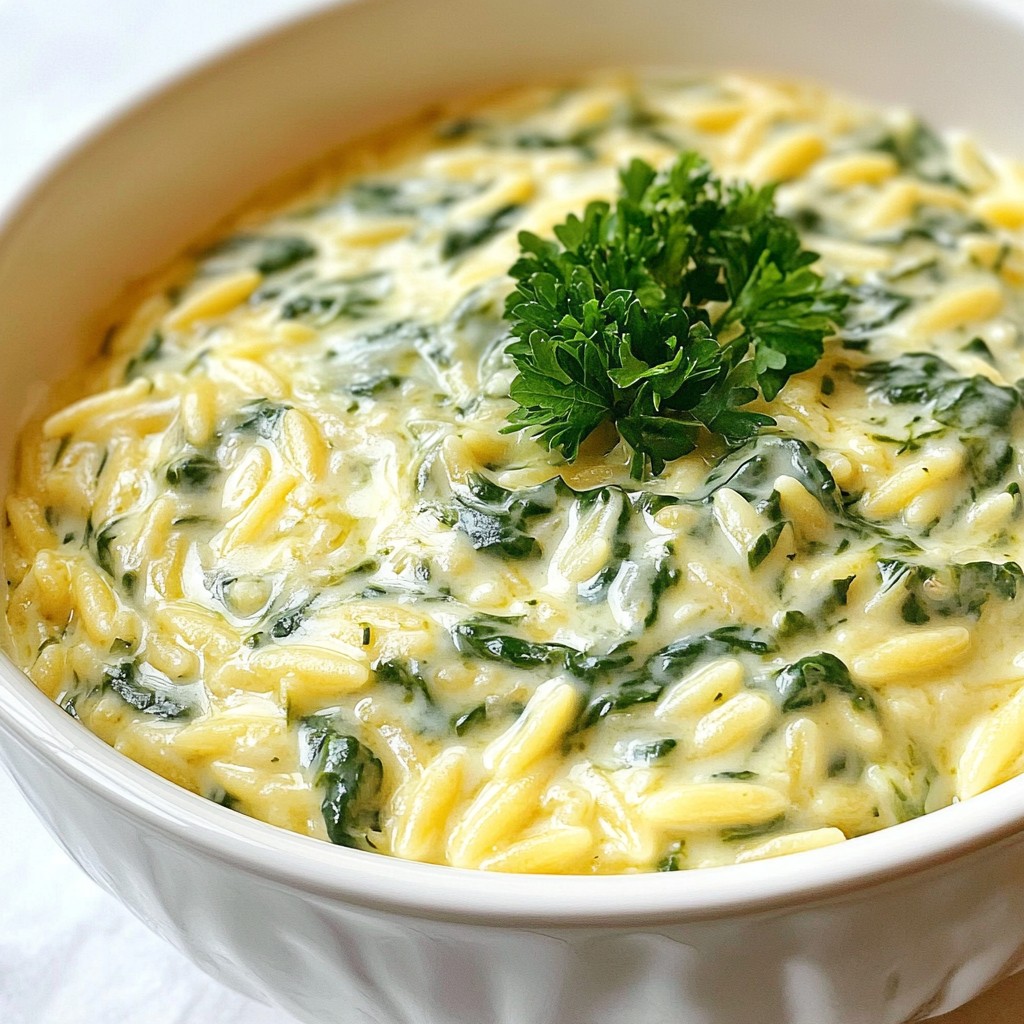 Creamy Spinach Parmesan Orzo Delightful Dinner Meal