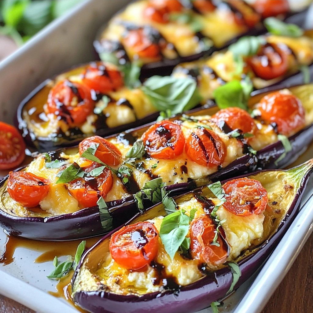 Savory Cheese Stuffed Eggplant Boats Delightful Meal