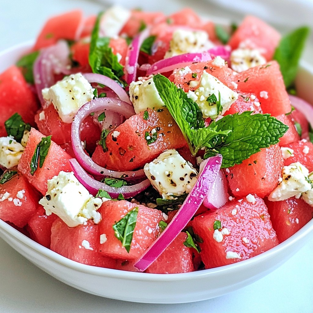 Watermelon Feta Mint Salad Refreshing Summer Dish