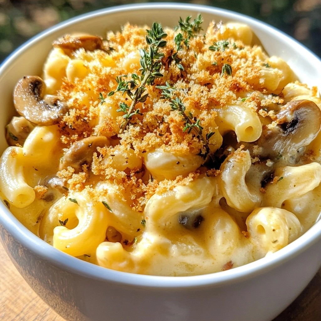 Creamy Herb and Mushroom Mac and Cheese Delight