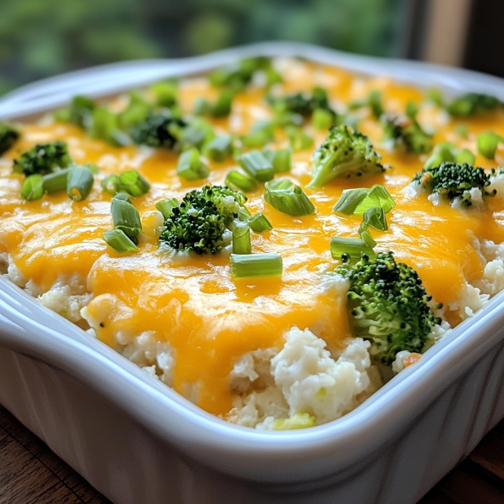Savory Cheesy Cauliflower Rice Casserole Delight