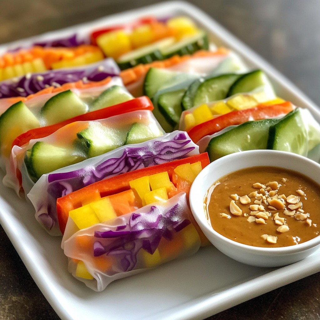Rainbow Veggie Spring Rolls Bright and Fresh Delight