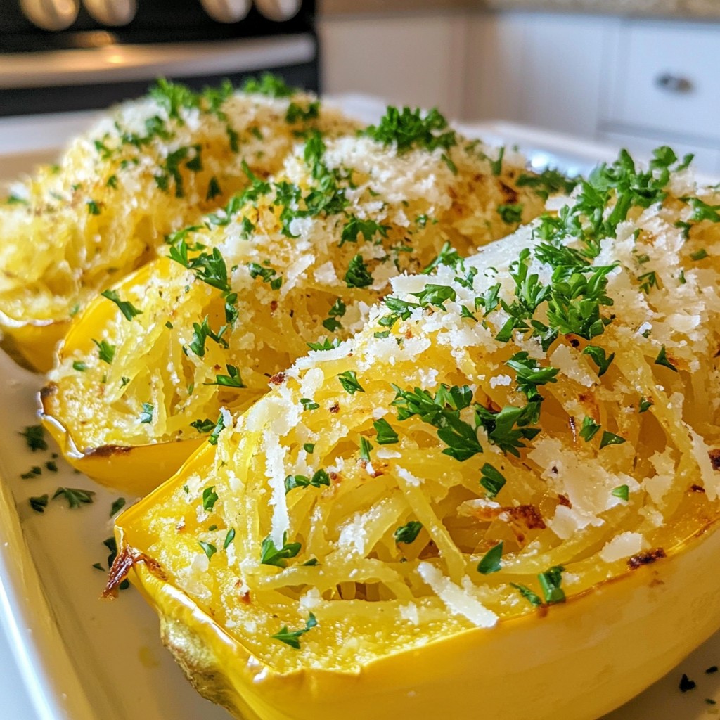 Garlic Parmesan Spaghetti Squash Savory Delight