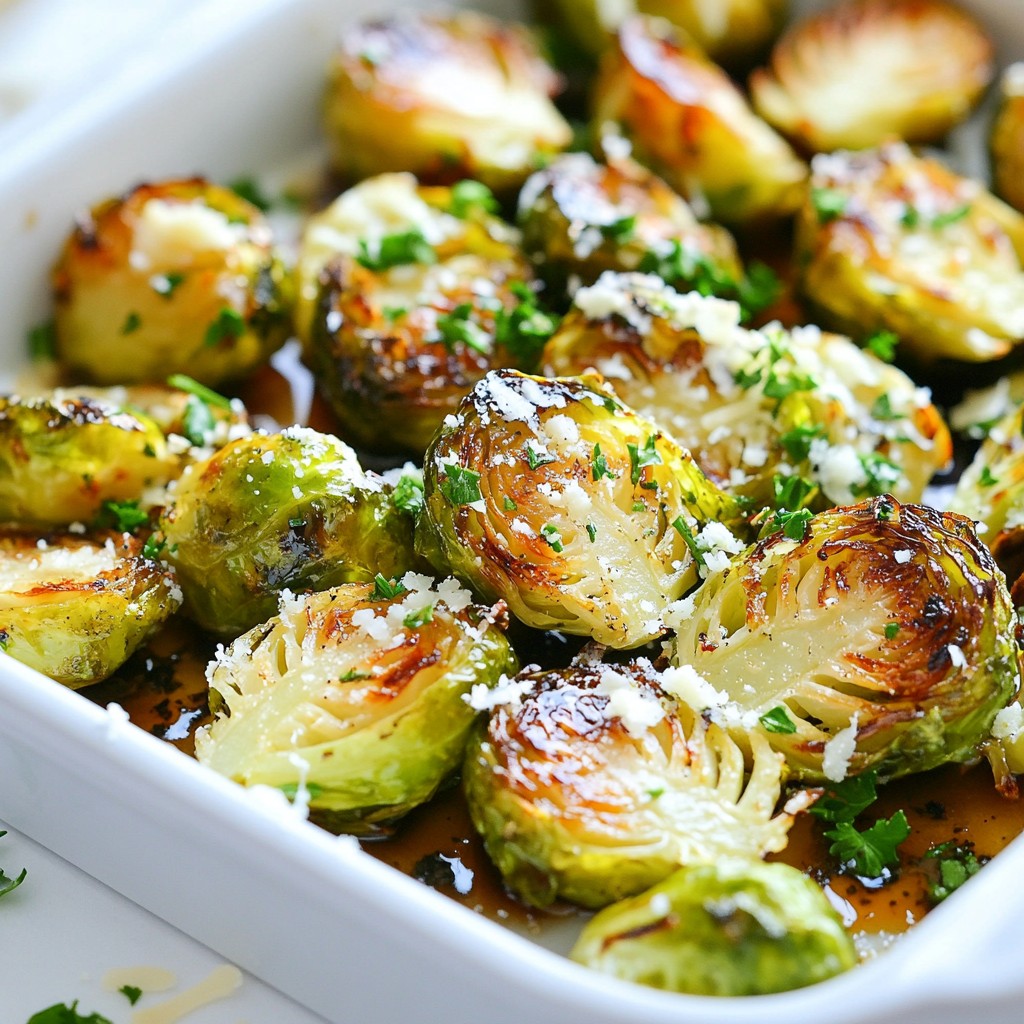 Roasted Garlic Parmesan Brussels Sprouts Delight
