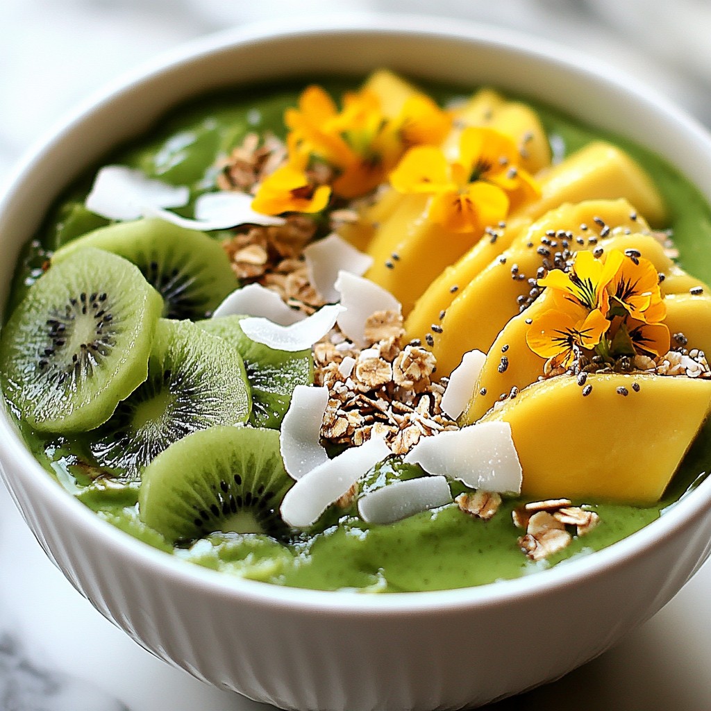 Tropical Green Smoothie Bowl Fresh and Nutritious Treat