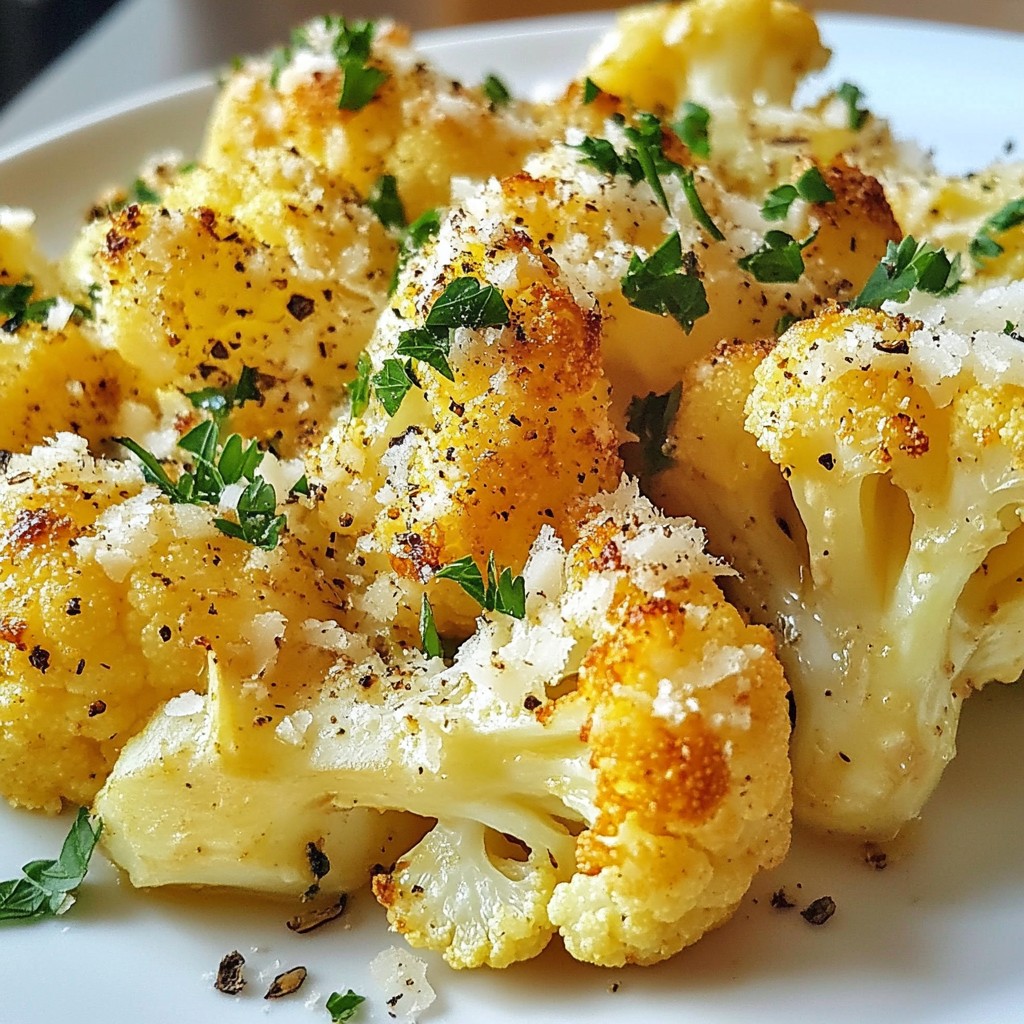 Garlic Parmesan Roasted Cauliflower Simple Side Dish