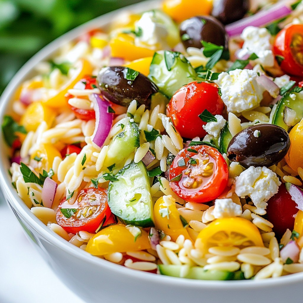 Greek Orzo Pasta Salad Fresh and Flavorful Recipe