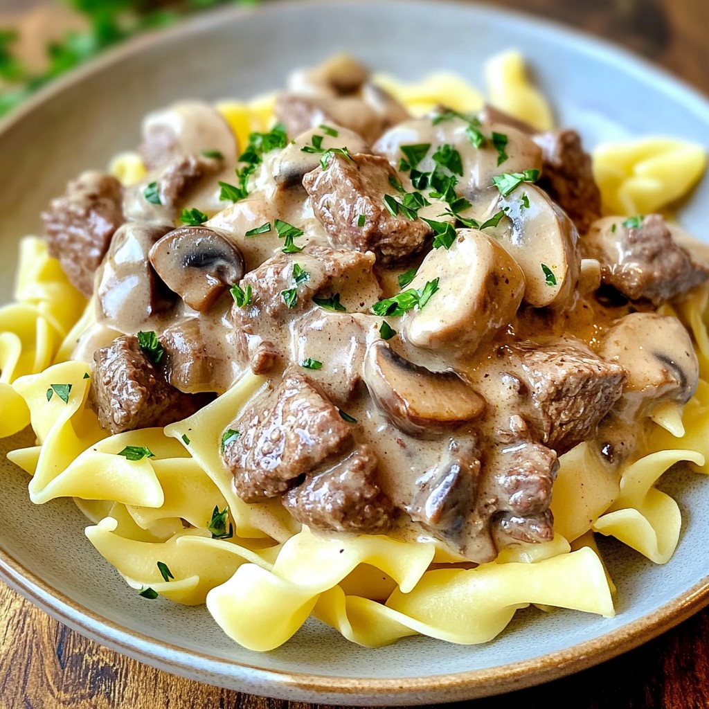 Savory Slow Cooker Beef Stroganoff Easy Dinner Recipe