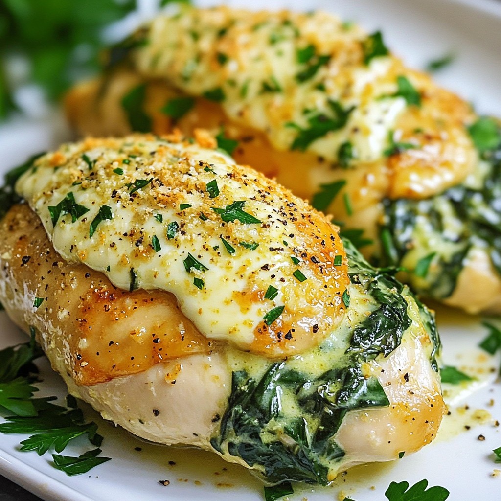 Creamy Garlic Spinach Stuffed Chicken Delightful Dish